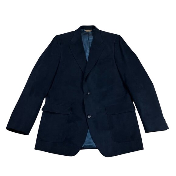 Brooks Brothers Brooksuede Sport Coat 3-Button Blazer Mens Size 42 SLIM FIT Navy - Picture 1 of 14